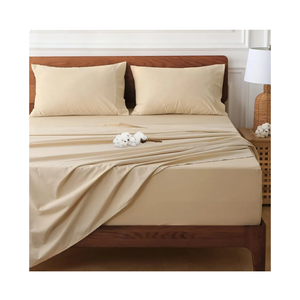 HYPREST Deep Pocket Queen Sheets Beige-100% Cotton Sheet Sets Fits 18"-24" in Deep Mattress, Hotel Luxury Soft Wrinkle Free Cooling Sheet Sets for Queen Bed Deep Pocket