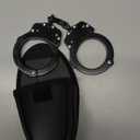 Double Lock Handcuffs, Adjustable Heavy Duty Steel Wrist Cuffs with 2 Keys & Handcuffs Holster in Police Edition Professional Grade (Black)