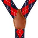 Suspenders for Men Elastic Y Back 1.4 Inches Adjustable 4 to 3 Hooks for Wedding Dress Pants
