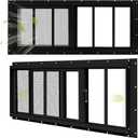 2 Pack Shed Windows, 12"x 29" Black Sliding Window Suitable for Chicken Coop, shed, Household, Barn - Transom Window with Tempered Glass and Fiberglass Screen (BK,12''x 29'')