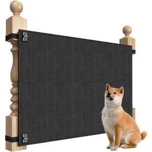 Baby Fabric Gate for Stairs Banisters - Dog and Pet Safety Barrier Gates for Stairway - No Drill Banister to Banister Baby Kids Gates for Stairs (Dark Gray, Wide 40" to 48" Height 34")