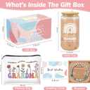 2 x Gifts for Grandma, Unique Birthday Gifts for Grandma, Present for Grandmother Basket, Thank You Basket with 16 Oz Glass Cup, Makeup Bag