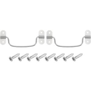 Uxcell 2Pcs Chest Handles, 120 x 42mm Side Ring Pull Lifting Handle, Metal Wooden Box Puller Handles with Screws for Home Toolbox Case Drawer, Silver