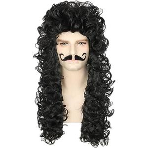 Topcosplay Pirate Captain Costume Wig for Men or Women Halloween Themed Party Cosplay Black Wigs