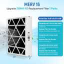 3 Packs Upgrade 255649-102 20"x25"x5" MERV 16 Air Filter Compatible with Trion Air Bear 255649-102 Foldable Carbon Replacement Filter-Actual Size19.62"x24.25"x4.88"