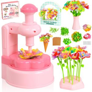 2 x PIGETALE Fabric Flower Bouquets Toys for Girls 3 4 5 6 7 8 9 10 Years Old, DIY Arts & Crafts Kit for Kids Ages 4-8, Educational Preschool Learning Gardening Toys for Toddlers Christmas Birthday Gifts
