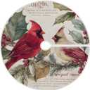 Christmas Tree Skirt 36 Inch Red Cardinals Pine Winter Berry Xmas Tree Mat Christmas Decorations for Xmas Happy New Year Holiday Indoor Party Burlap Tree Skirt Small Ornament (Medium, Multi72)
