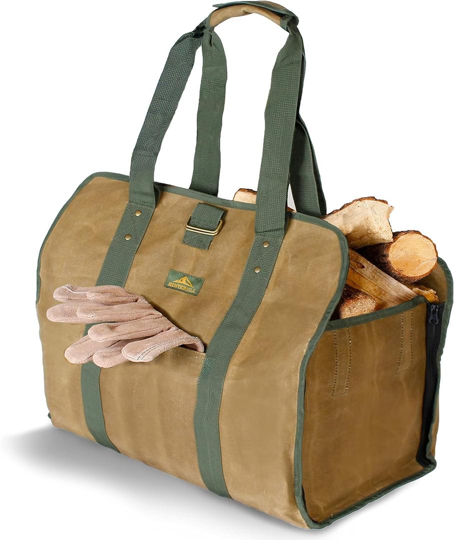 2-in-1 Firewood Carrier, Canvas Log Carrier for Firewood, Firewood Tote Carrier, Canvas Wood Carrier for Firewood, Log Carrying Bag Firewood Holder, Firewood Carriers with Handle, Log Carrier Tote