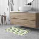 2x3 Checkered Washable Area Rugs Small Carpet Green Doormat for Entryway Bathroom Living Room Bedroom Washing Room Non Slip