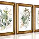 Gold Framed Botanical Wall Art Set of 3, Sage Green Watercolor Prints
Vintage Greenery Decor for Living Room, Bedroom, Office, Dining Room, Farmhouse and Cottagecore Spaces 10x8 inch