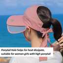 Peicees Wide Brim Visor Hat for Women Golf Visor Cap Sun Protection Hat for Beach Garden Tennis Running Sunshade Hat