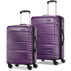 Samsonite Evolve SE Hardside Expandable Luggage with Spinners | Titanium | 2PC SET (Carry-on/Large) (Silver)