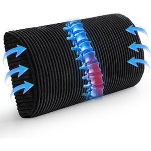 HIGOGOGO Lumbar Support Pillow for Recliner Chair/Accent Chair/Couch, Memory Foam Back Support Cushion for Elderly, Recliner Cushions for Back Rest, Pain Relief, Reading, Washable Cover, Black (20"x10"x4")