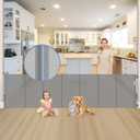 Reinforced 120 Inch Extra Large Baby Gate for Doorway, 33 Inch Tall Retractable Baby Gates Extra Wide, 10 Ft Mesh Gates for Kids and Pets, Outdoor Retractable Gate for dogs with Reinforced Strip, Gray