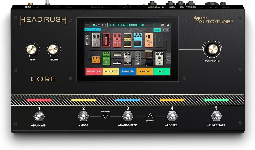 HeadRush Core - Guitar and Vocal Multi Core Effects Amp Modeling Processor with Cloning, Looper, Antares Auto-Tune, Wi-Fi, Touchscreen, and Bluetooth