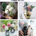 Artificial Flowers, 10Pcs Fake Flowers Silk Artificial Chrysanthemum Ball Hydrangea Bridal Wedding Bouquet for Home Garden Party Wedding Decor (Gray Blue, 10 Pcs)