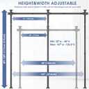 AKTOP Room Divider, No Drilling Curtain Tension Rods Wall Divider for Room Separation, 4-10ft(H) 30-147"(W) Adjustable, Heavy Duty Floor to Ceiling Space Separator Privacy Dividers for Rooms, Black