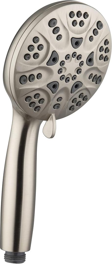 Westbrass HS6700-07 5" Round Thin 6-Function Adjustable Spray Hand Shower, Satin Nickel