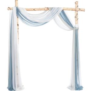 Ling's Moment Wedding Arch Draping Fabric 3 Panels 20Ft Blue Chiffon Fabric,Sheer Hanging Drapes Arrangement for Wedding Ceremony Backdrop Party Swag Home Decor (Dusty Blue & Cool Grey & White) Ling's Moment Wedding Arch Draping Fabric 3 Panels 20Ft Blue Chiffon Fabric,Sheer Hanging Drapes Arrangement for Wedding Ceremony Backdrop Party Swag Home Decor (Dusty Blue & Cool Grey & White)