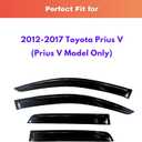KPY Rain Guards Fit for 2012-2017 Toyota Prius V, Out-Channel Window Visors Vent Wind Deflectors 4PC, Car Accessories for 12-17 Prius V (Prius V Model Only)