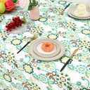 misaya Rectangle Waterproof Vinyl Table Cloth, Wipeable Tablecloth with Flannel Backing, Plastic Table Cover for Dinner, Picnic, Indoor and Outdoor (Paisley Flower, 54" x 78")