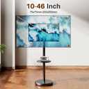 Rolling TV Stand with Wheels for 10-46 Inch Flat Screen TVs Up to 88lbs, Height Adjustable Portable TV Stand with Tilting & Rotating, Mobile TV Cart with with Shelf/Tray, Max VESA 200x200mm