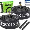2 Pack  26" x1.75 Bicycle Tube with 2 Tire Levers, with 32mm AV Schrader Valve, Reliable Inner Tube for Kids/Road/MTB Bike (2 of One Size)