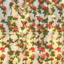 12 Pcs 99Ft Flower Garland with Lights, Pink Floral Garland Rose Vines | Artificial Rose Garland Decorations Fake Hanging Flower Vines for Bedroom Table Birthday Wedding Party Wall Decor, 12 Packs
