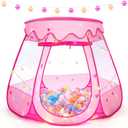 Baby Girl Toys for 1 2 3 Year Old Birthday Gift, Pop Up Princess Tent with Star Lights for 6 12 18 Months Babies, Ball Pits for Toddlers 1-3 with Carrying Bag, Play Tent for Kids Indoor|Outdoor