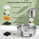 6 Packs Cat Water Fountain Filters for 4L/135OZ Stainless Steel Pet Fountain, Multi-Filtration System Activated Carbon Replacement Filter and Sponges for Automatic Dog Dispenser Drinking Bowl