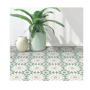 MORCART Peel and Stick Floor Tile - 20 PCS, 7.87" x 7.87" Vinyl Flooring - Waterproof Self-Adhesive Tile Sticker for Wall Backsplashes, Bathroom, Kitchen - Green and White Floral Look