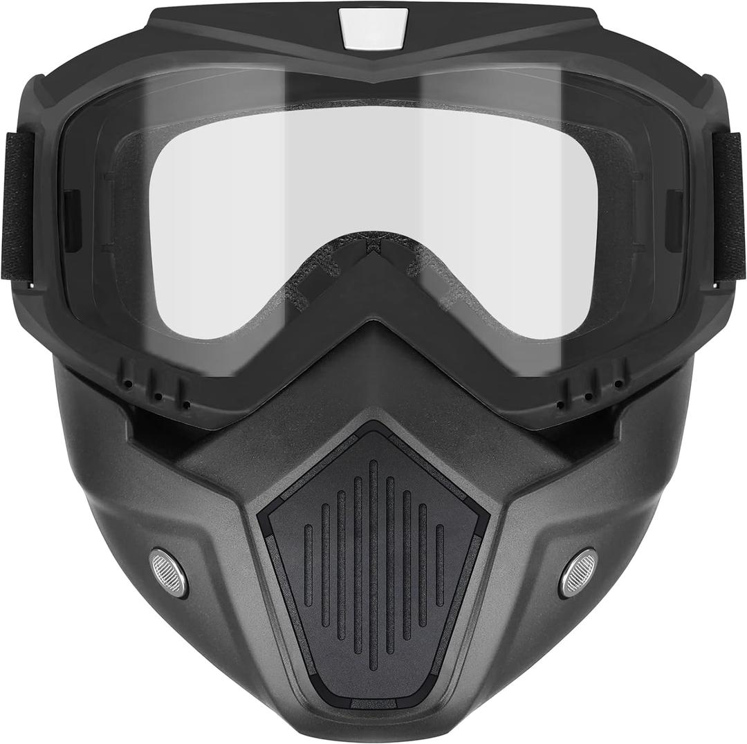 YScare Tactical Mask Compatible with Nerf Rival, Apollo, Zeus, Khaos,Atlas, & Artemis Blasters Rival Airsoft Mask,Black Detachable Masks with Goggles for Shooting Game Cycling Christmas Cosplay Party