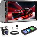 Wireless Double Din Car Stereo Apple Carplay Radio Screen for Car Audio Receivers, Bluetooth Car Play Android Auto Touchscreen, Mirror Link, Backup Camera, AM/FM, Type-C