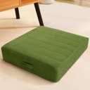 MeMoreCool Square Floor Pillow Seating for Adults Kids, Large Meditation Cushion Floor Pillow with Thick Foam & Soft Tufted Cover, Washable Big Pillow Seat Floor Cushion for Sitting Yoga 24" Green
