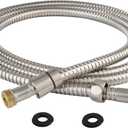 Hibbent All Metal Shower Hose, 90 Inch Stainless Steel Extra Long Bathroom Shower Hose Replacement, Anti-Twist Flexible Handheld Shower Head Hose Extension with Brass Insert & Nut, Brushed Nickel