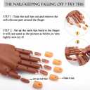 Practice Hand for Acrylic Nails,100 Pcs Nail Tips Flexible Training Hand Professional Nail Art Hand Tools Adjustable False Finger Nails for DIY Nail Manicure