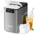 Aeitto Nugget Ice Maker 40Lbs/24H, Countertop Soft Chewable Ice Pebble Ice Machine, One-Click Operation, Auto Self-Cleaning Ice Makers with Scoop&Basket for Home, Office, Kitchen, Party (Grey)