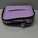 Clear Nail Polish Organizer Double layer Nail Polish Holds 30 Bottles and Nail Lamp, Nail Dryer Case Storage Supplies with Adjustable Dividers, Portable Nail Carrying Bag for Nail Tech (Purple)