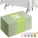 Pureegg Sage Green Plastic Table Runners - 20 Pack, 14'' x 108'', Water Resistant & Disposable Centerpiece Decorations for Table Cloth, Wedding, Birthday, Holiday, Baby Shower, Party, Home Decor