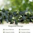Eucalyptus Garland, 6Pcs 6FT Green Flower Garland Decor, Spring Summer Artificial Faux Eucalyptus Leaves Greenery Vines for Table Runner Wedding Arches Mantle Centerpieces Backdrop Decorations