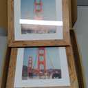 iRahmen 8x8 Picture Frame Set of 4 with HD Glass, Display 6x6 Pictures with Mat or 8 x 8 Without Mat, Square Wood Photo Frame for Wall Mount and Tabletop Display