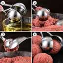 Meat Baller Tongs, 2-Pack Stainless Steel Meatball Maker with Detachable Anti-Slip Handles Non-Stick Food Scoop for Meatballs, Cake Pops, Cookie Dough, Ice Cream, and BBQ (1.38" & 1.78")