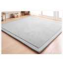 Loartee Coral Velvet Crawling Rugs & Play Mat (6'8"x 6'8", Gray) for Toddler Children & Yoga Exercise