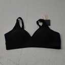 OEAK Womens Deep V Bras Wireless Comfortable Bra Supportive No Underwire Bras Tshirt Push Up Bralettes Plunge Seamless Bra (Small, Black)