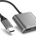 USB C to AR Glasses and Charging Adapter, Charge and Play, Compatible 100W PD Fast Charging for DJI RC 2, Switch OLED, Steam Deck Connected Viture/Rokid/Xreal AR Glasses 1080P 120Hz/4K 60Hz