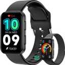 MorePro AIR2 Fitness Tracker, Smart Watch with 24/7 Heart Rate and Blood Pressure, Step Calorie Counter, Sleep & Blood oxy-gen Monitor, IP68 Waterproof Fitness Watch for Women Men Android iOS(Black)