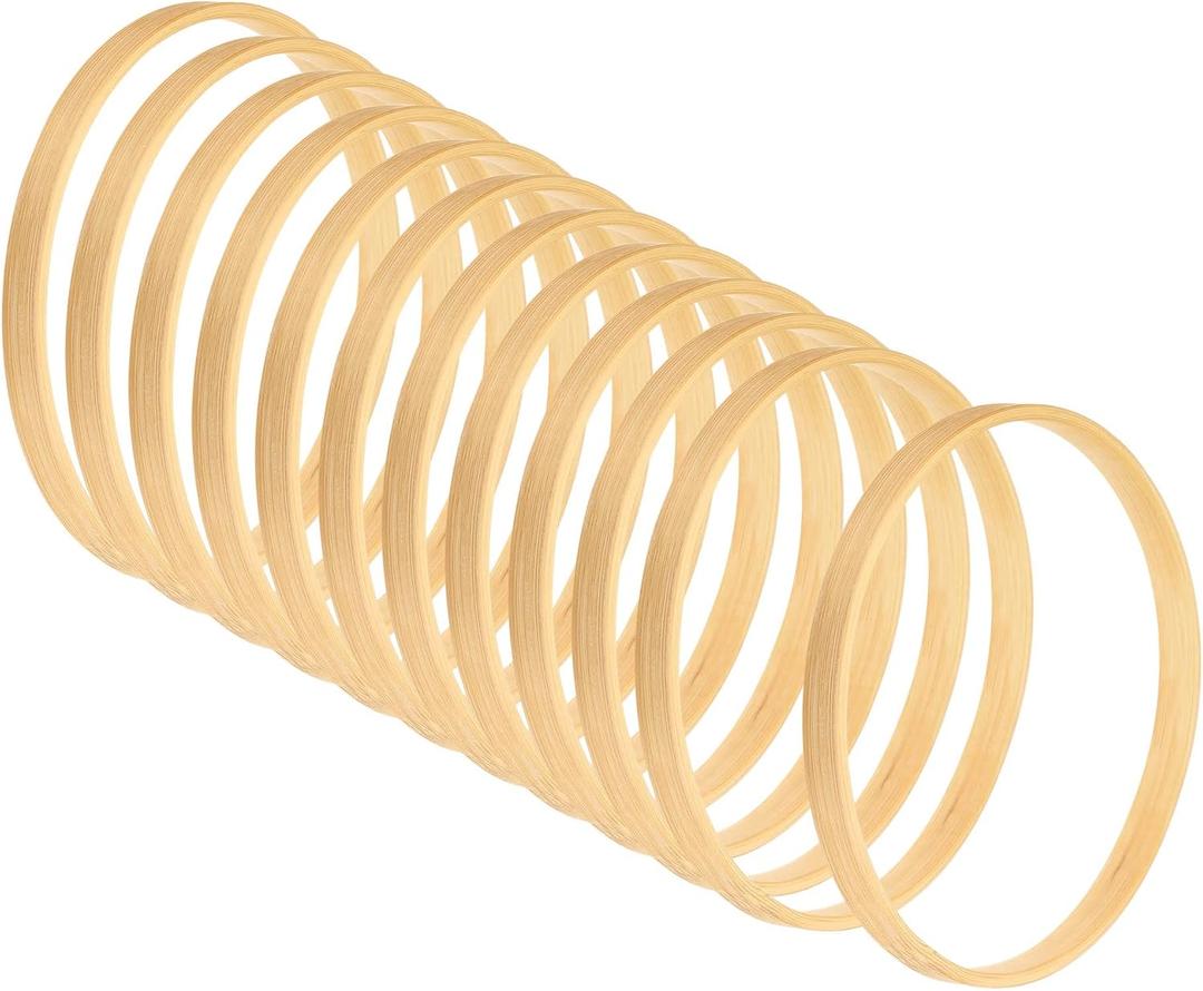 PATIKIL 4.7 Inch Wooden Bamboo Floral Hoop, 12Pack Craft Rings for DIY Wedding Wreath Decor, Dream Catcher and Hanging Crafts