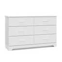 Storkcraft Brookside 6-Drawer Dresser (White)  GREENGUARD Gold Certified, White Dresser for Bedroom, Kids & Nursery Storage Chest, Safety Interlocking Drawers, Pre-Installed Tracks, Kids Chest