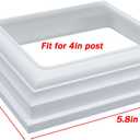 4x4 Vinyl Fence Post Skirt 4Pcs, Split Style Snap-On Post Cover Base Trim for Wood Fence Deck Railing, Porch Handrail, Stair Baluster, White PVC Post Sleeve