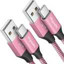 Etguuds USB to USB C Cable 3ft, 2-Pack USB A to Type C Charger Cord Fast Charging for Samsung Galaxy A17 A16 A15 A26 A36 A56, S25 S24 S23 S22 S21 S20 S10 Note 20, for iPhone 17 16 15, Moto, Pink